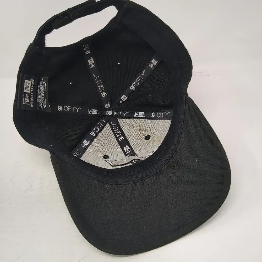 New Era Baseball Cap Black One Size Utah Jazz NBA Logo 9FORTY Strapback Hat